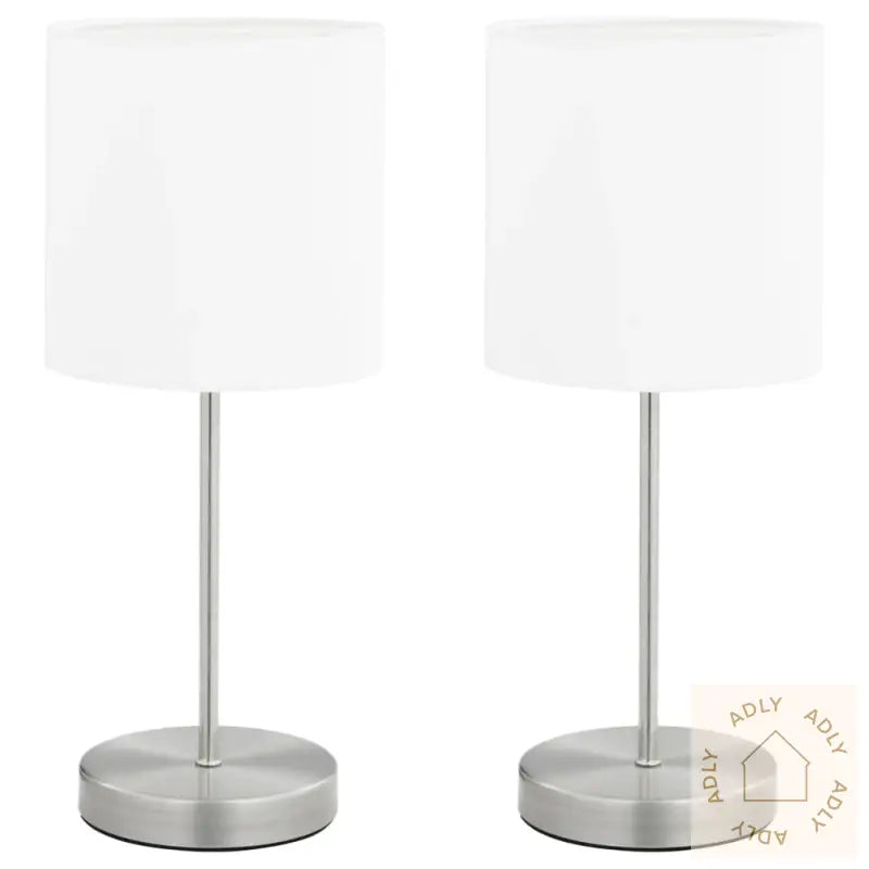Bordlamper 2 Stk Berøringsknapp Hvit E14