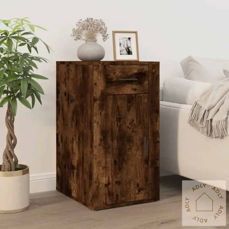 Skrivebord Røkt Eik 40X49X75 Cm Konstruert Tre