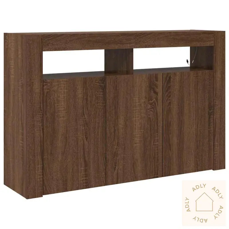 Sideboard Brun Eik Konstruert Tre 116 X 30 X 75 Cm Rektangulært
