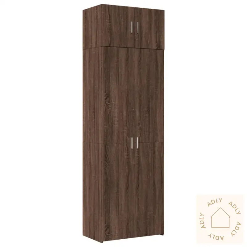 Oppbevaringsskap Brun Eik 70X42,5X225 Cm Konstruert Tre