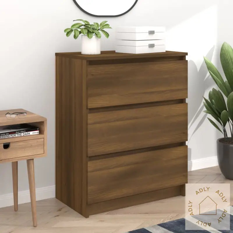 Skjenk Brun Eik 60X35X76 Cm Konstruert Tre