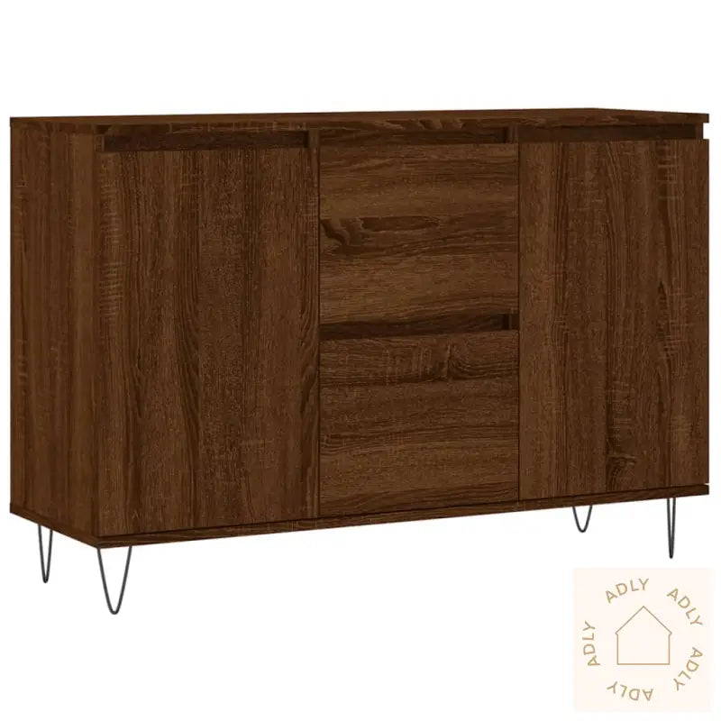 Skjenk Brun Eik 104X35X70 Cm Konstruert Tre