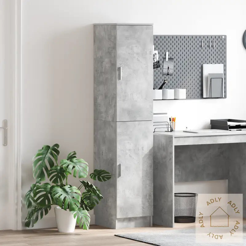 Buffet Cabinet Betonggrå Mdf Med Betongeffekt Laminat Standard