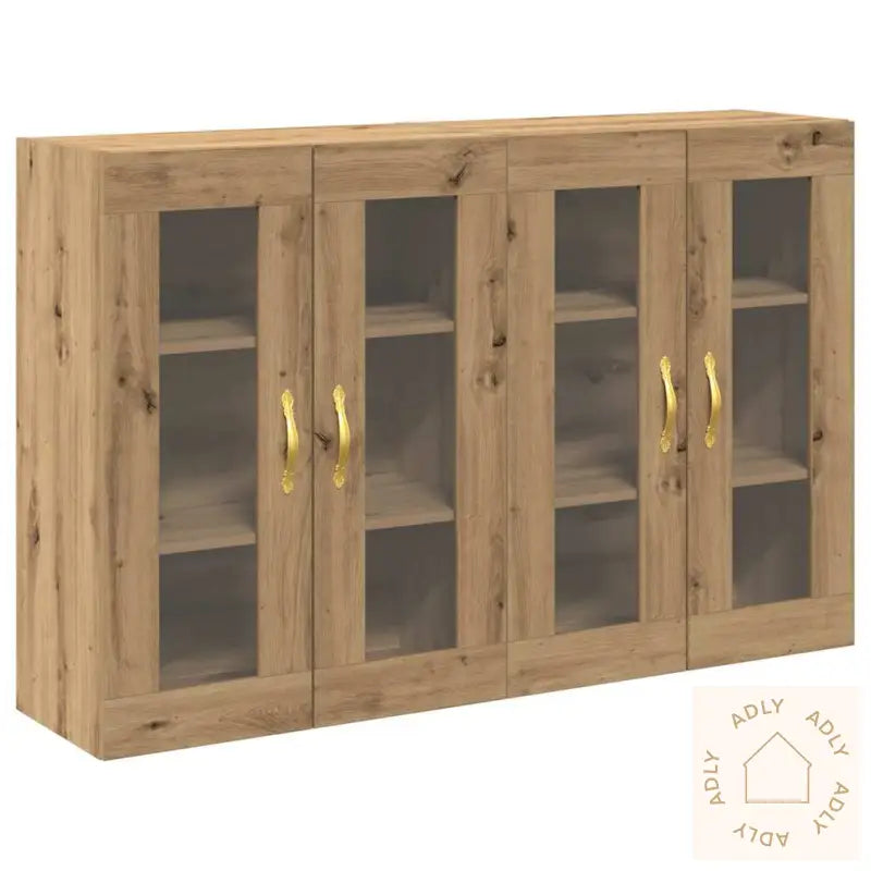 Vegghengte Skap (2 Stk) I Artisan Eik, 69,5 X 34 X 90 Cm. Laget Av Tre.