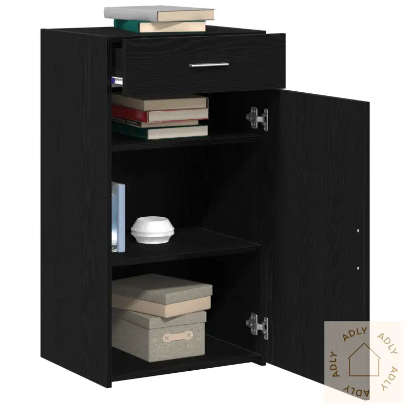 Skap Svart Eik 30X42,5X93 Cm Konstruert Tre