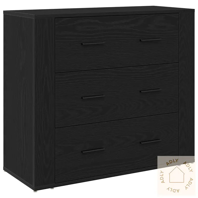 Skap Svart Eik 33X80X70 Cm Konstruert Tre