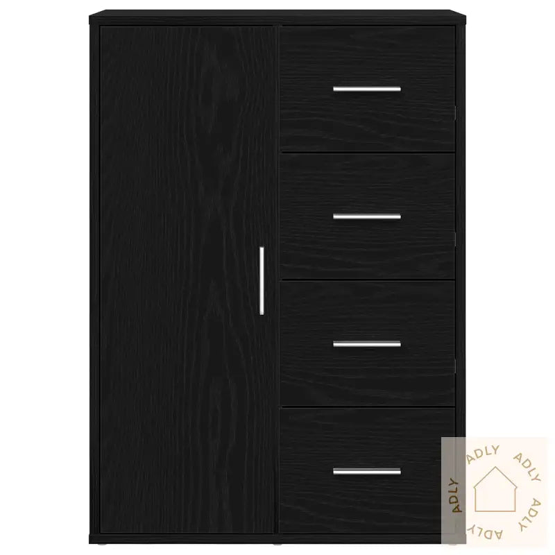 Sideboard Svart Eik 60X31X84 Cm Konstruert Tre