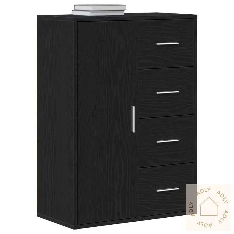 Sideboard Svart Eik 60X31X84 Cm Konstruert Tre