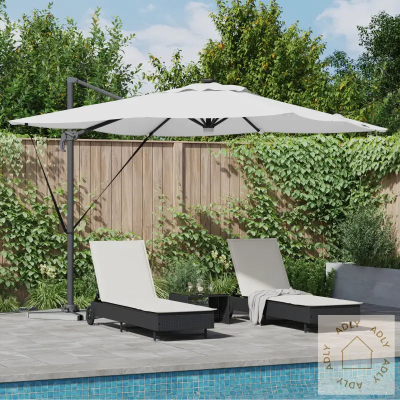 Cantilever Roma Parasol Med Led Sand 286X285X270 Cm Aluminium