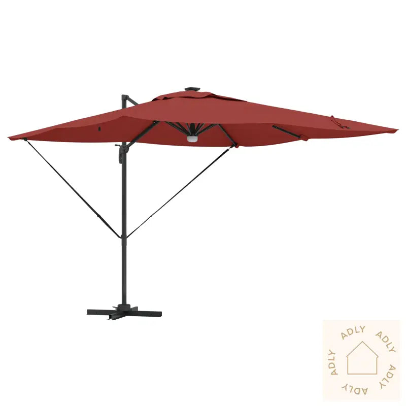 Cantilever Roma Parasol Med Led-Lamper Terrakotta 286X285X270 Cm Aluminium