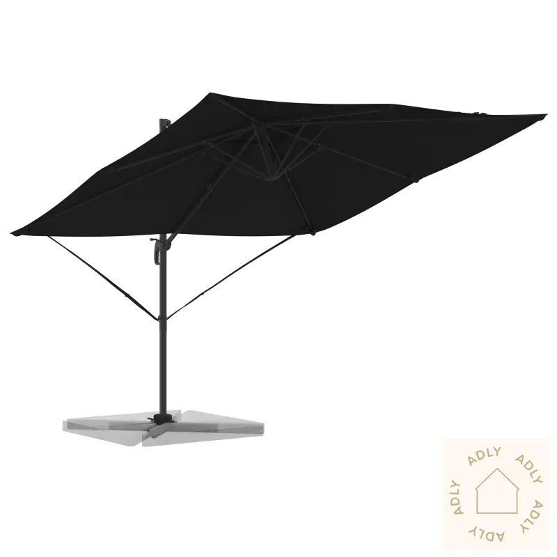 Cantilever Roma Parasoll Svart 286X285X265 Cm Aluminium