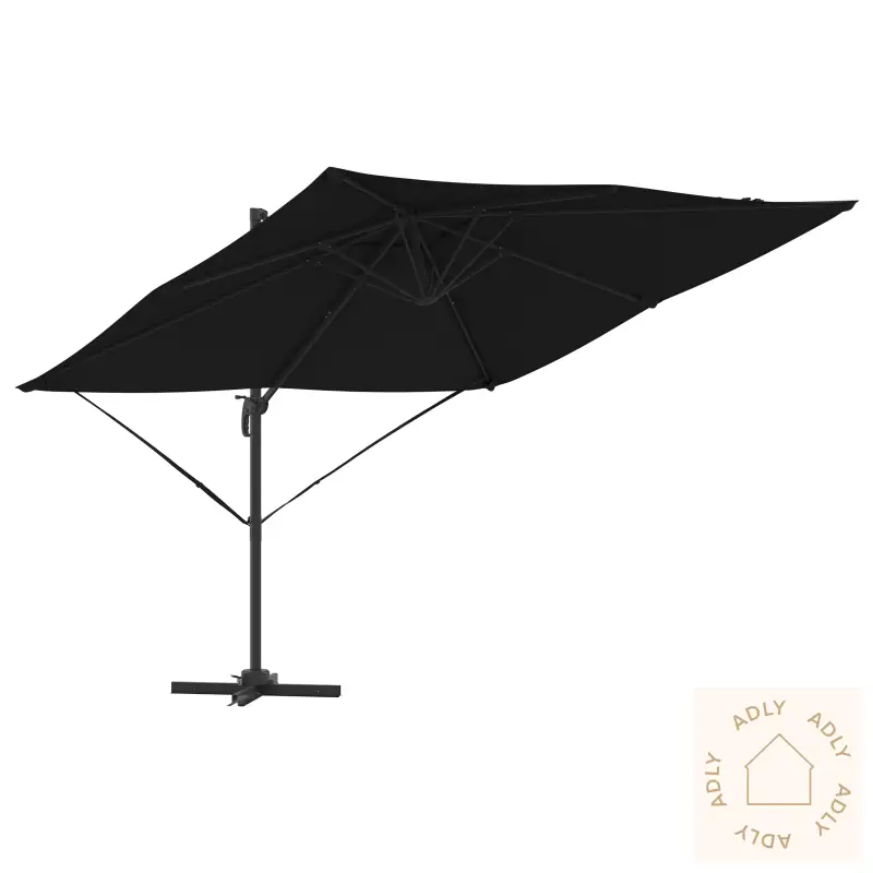 Cantilever Roma Parasoll Svart 286X285X265 Cm Aluminium
