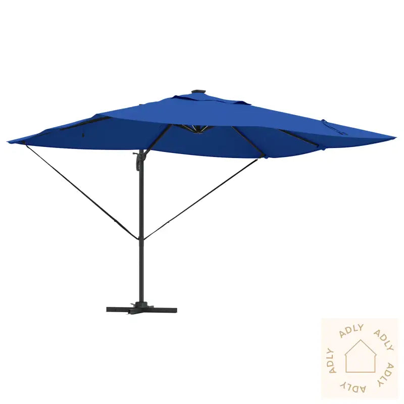 Cantilever Roma Parasoll Med Led-Lamper Azure Blå 352X251X265 Cm Aluminium