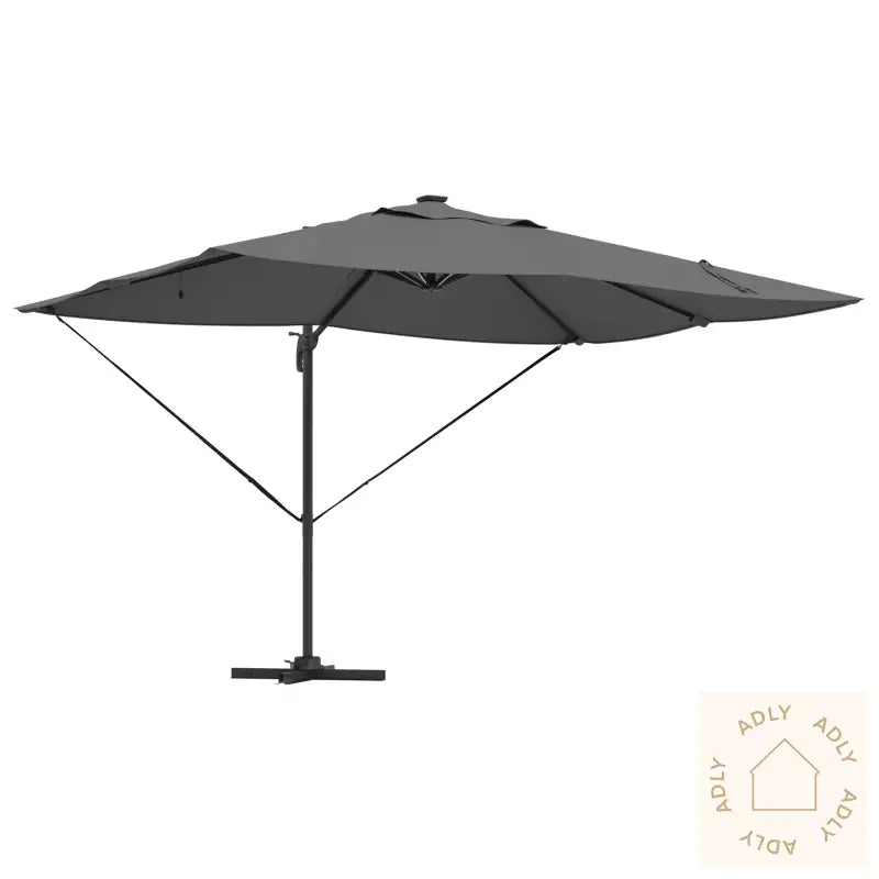Cantilever Roma Parasoll Med Led-Antrasitt 352X251X265 Cm Aluminium