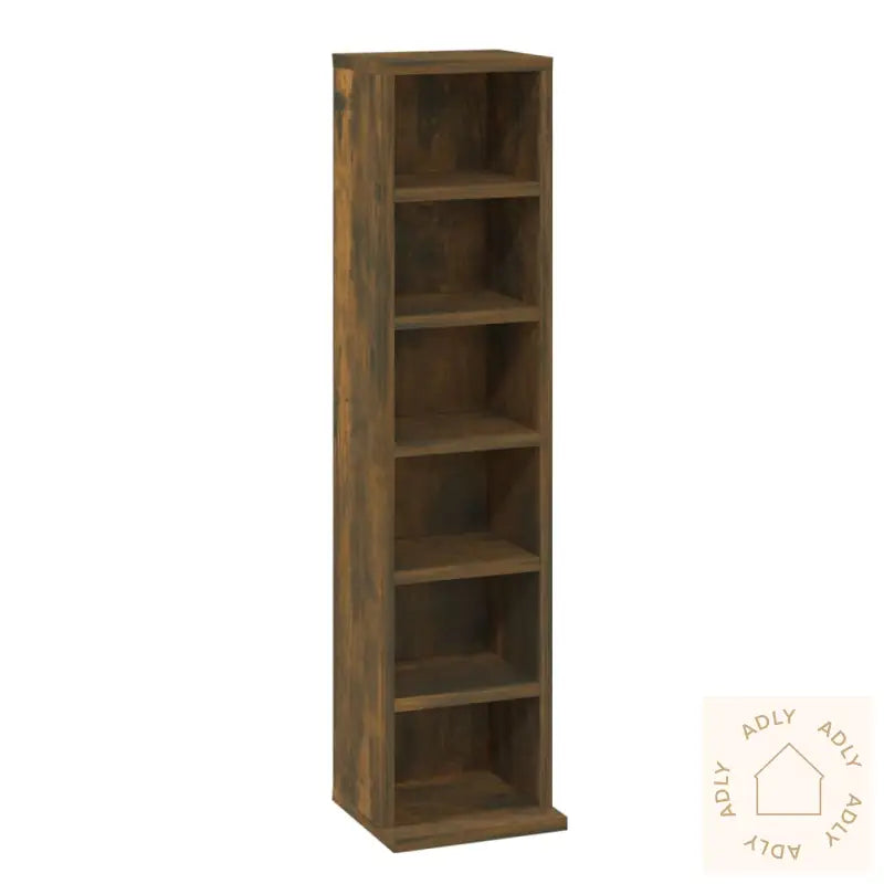 Cd-Skap Røkt Eik 21X20X88 Cm Konstruert Tre