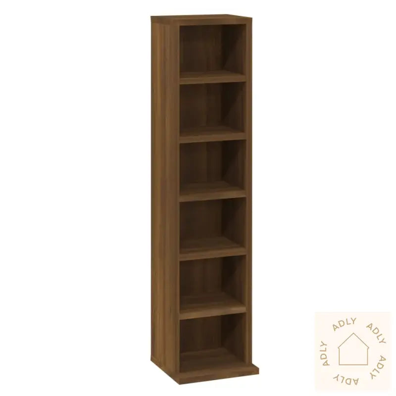 Cd-Skap Brun Eik 21X20X88 Cm Konstruert Tre