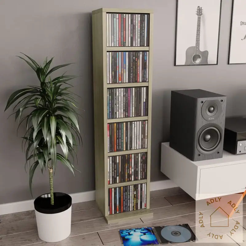 Cd-Skap Sonoma Eik 21X20X88 Cm Konstruert Tre
