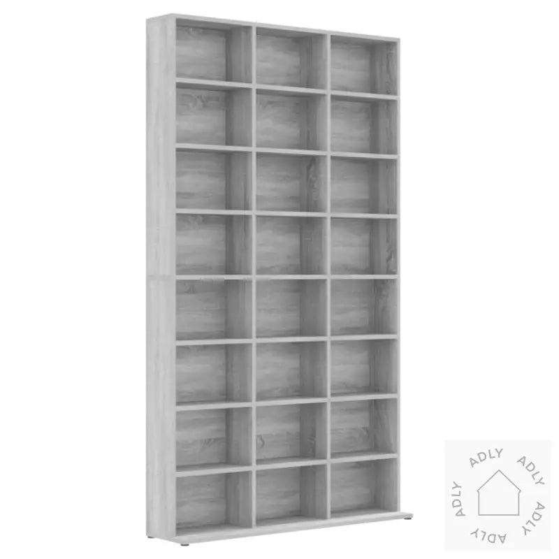 Cd-Skap Grå Sonoma 102X23X177,5 Cm Konstruert Tre
