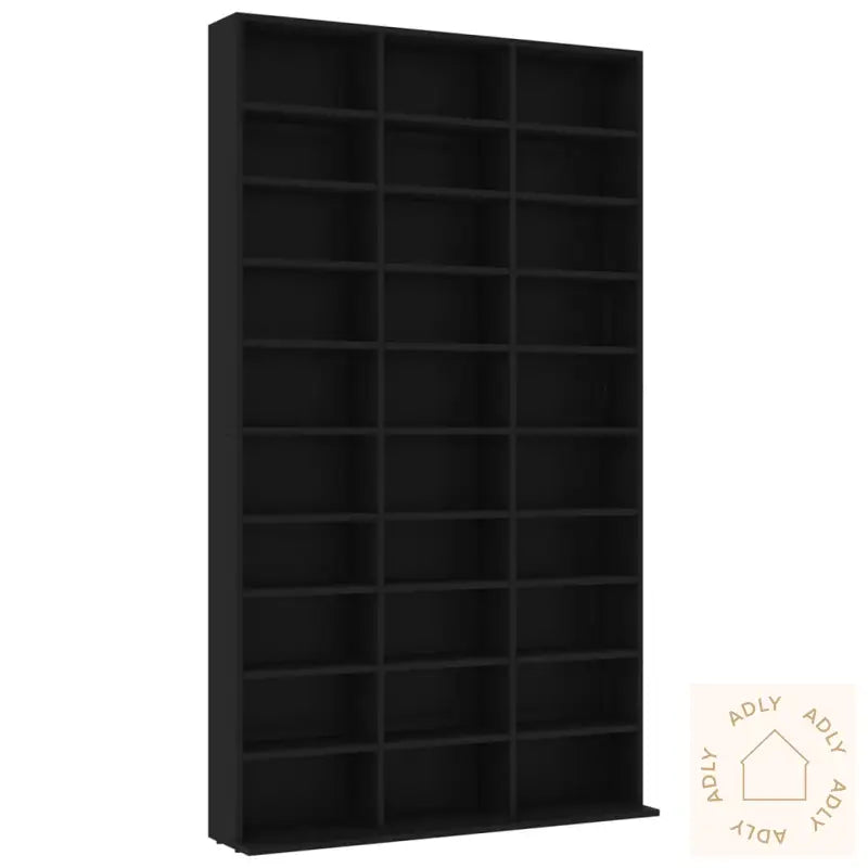 Cd-Hylle Svart 102X16X177,5 Cm Konstruert Tre