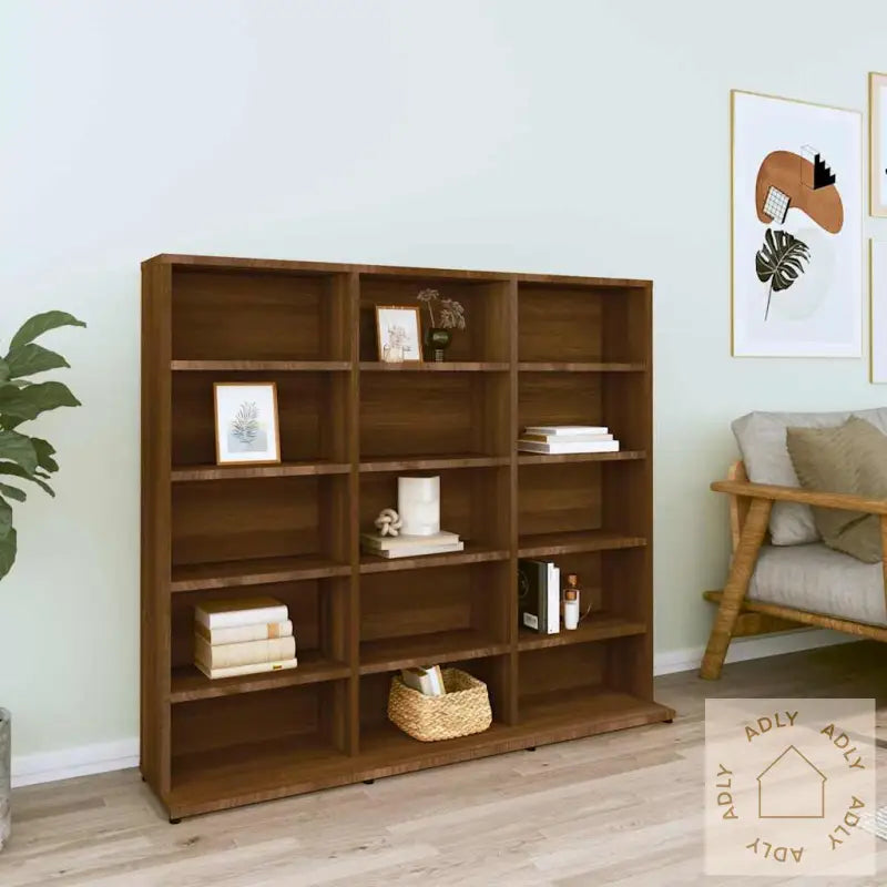 Cd-Skap Brun Eik 100X23X89,5 Cm Konstruert Tre