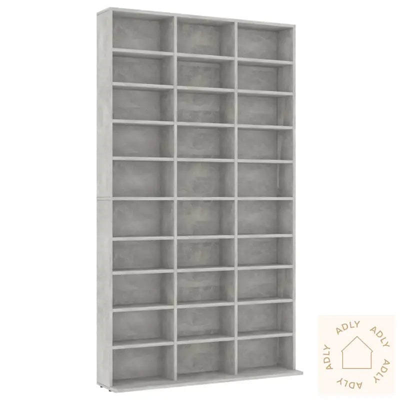Cd-Hylle Betonggrå 102X16X177,5 Cm Konstruert Tre