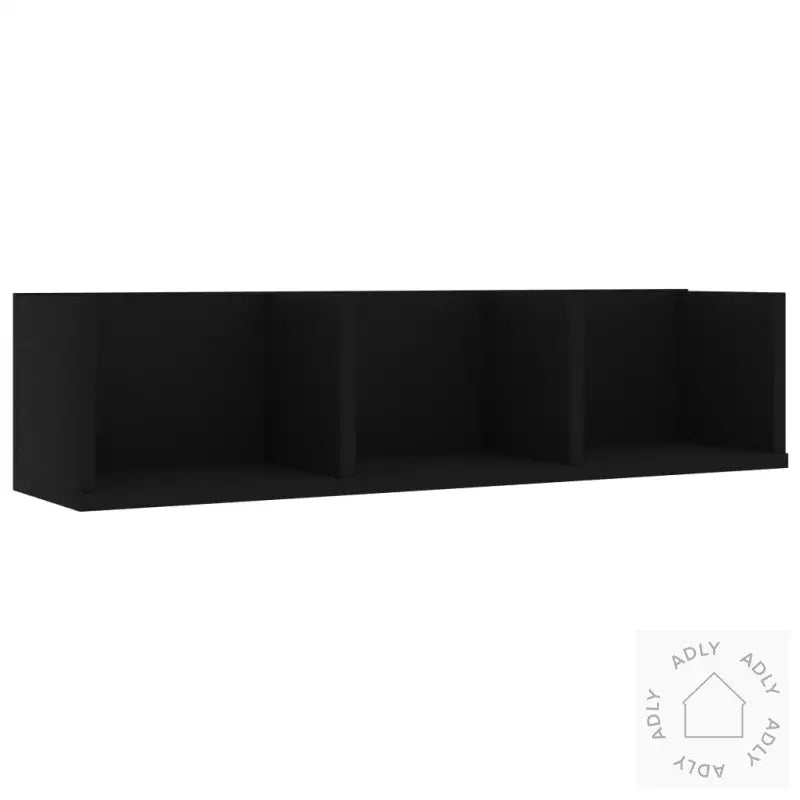 Veggmontert Cd-Hylle Svart 75X18X18 Cm Konstruert Tre