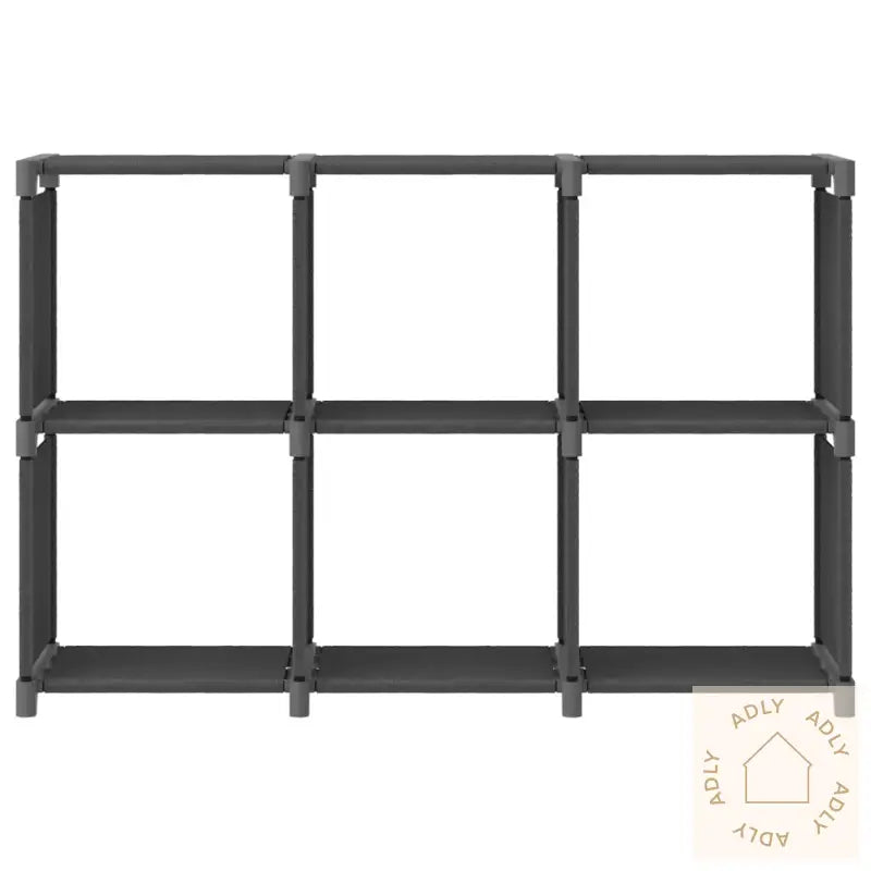 Displayhylle Med 6 Kuber Grå 103X30X72,5 Cm Stoff