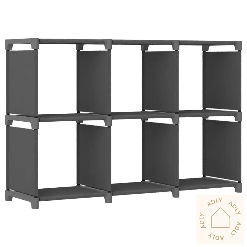 Displayhylle Med 6 Kuber Grå 103X30X72,5 Cm Stoff
