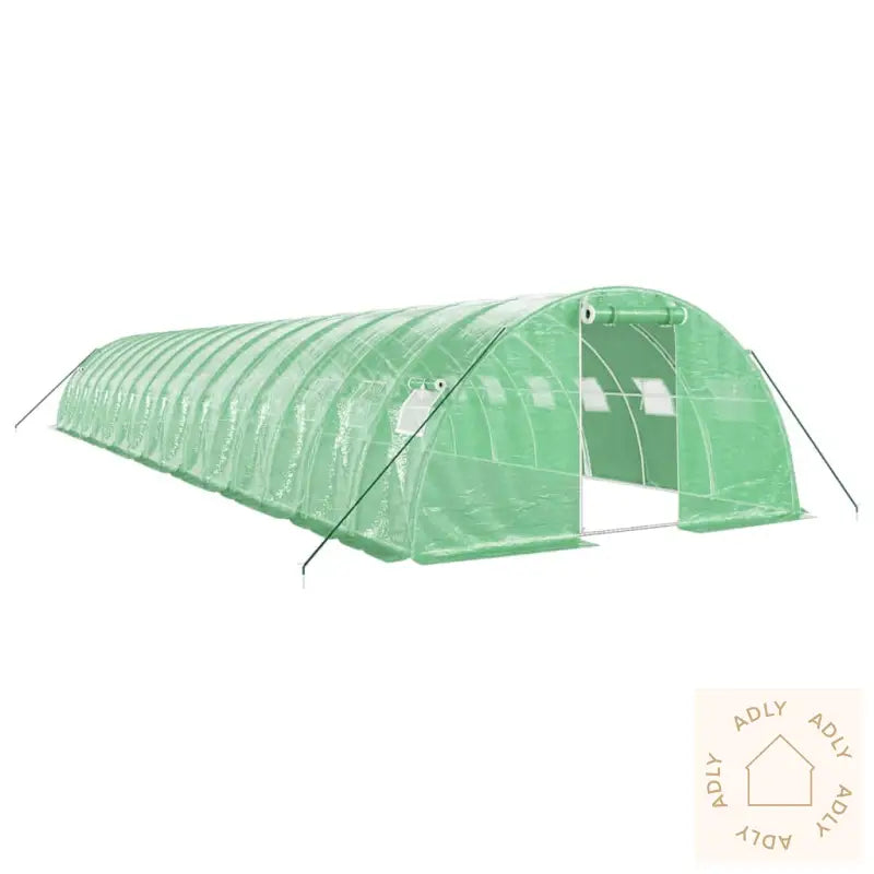Drivhus Med Stålramme Grønn 64 M² 16X4X2 M