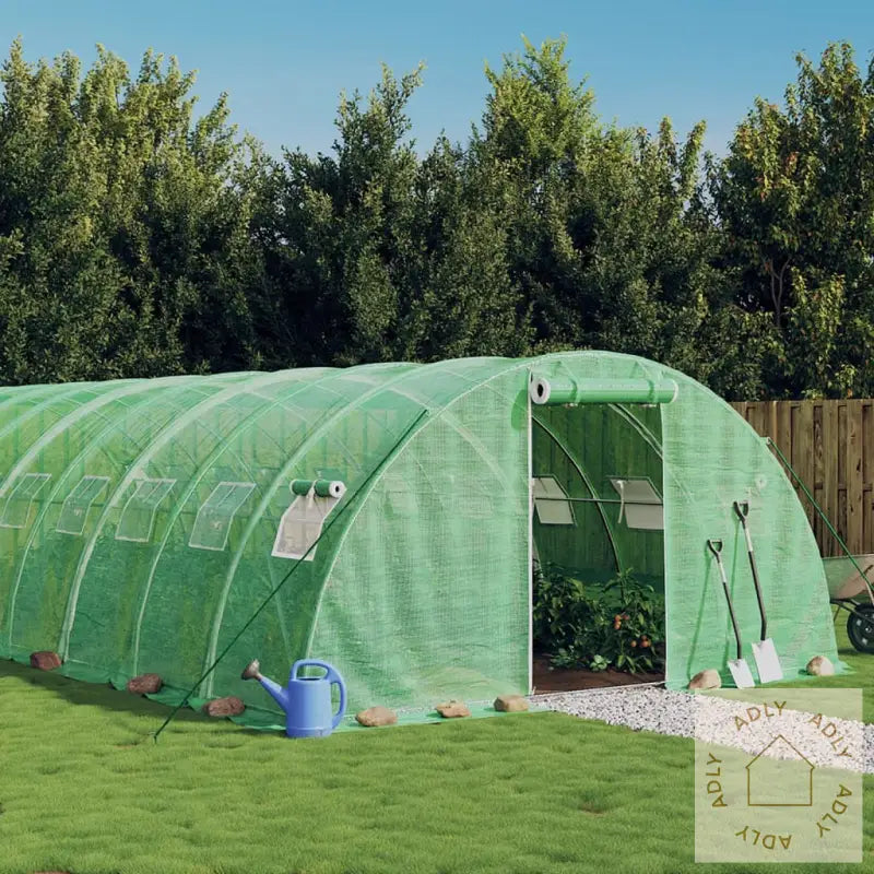 Drivhus Med Stålramme Grønn 64 M² 16X4X2 M