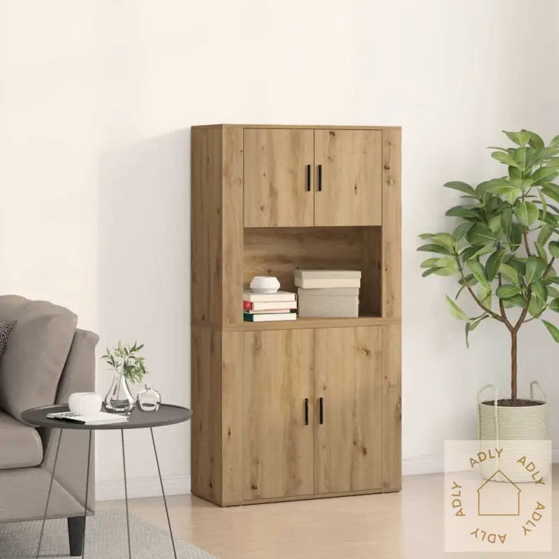 Høyskap I Artisan Eik 80X33X150 Cm Konstruert Tre