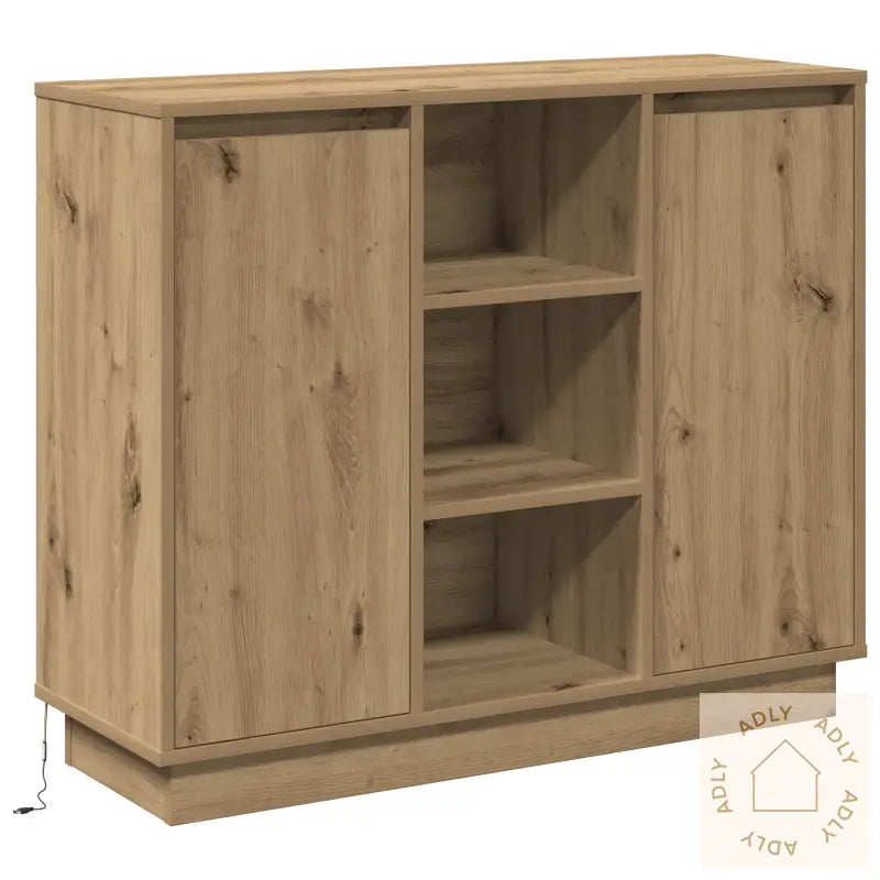 Nattbord Med Led Håndlaget Eik 90X32X75 Cm Konstruert Tre