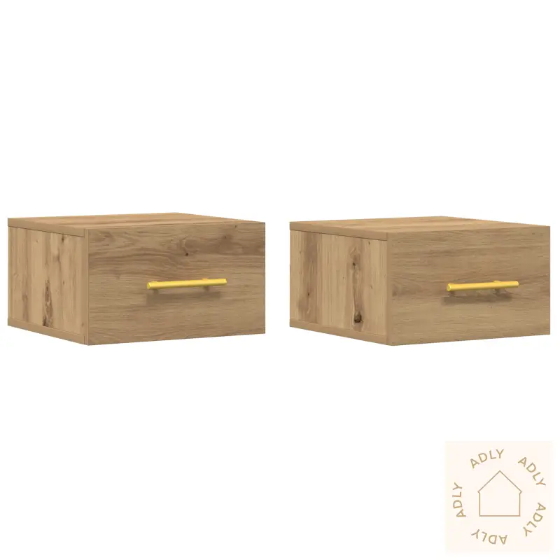 Nattbord 2 Stk Veggmontert Artisan Eik 35X35X20 Cm