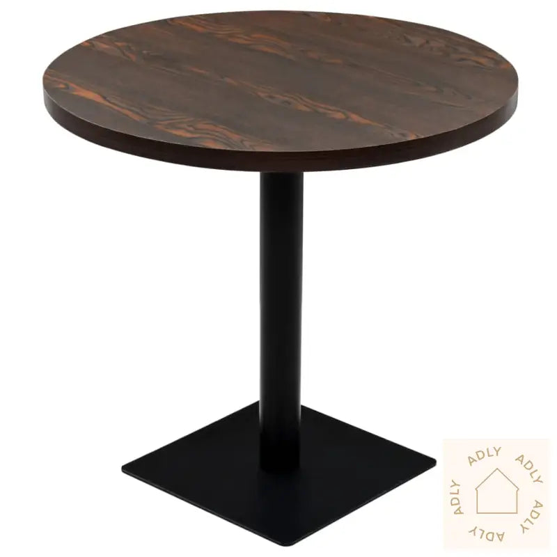 Bistrobord Mdf Og Stål Rund 80X75 Cm Mørk Aske
