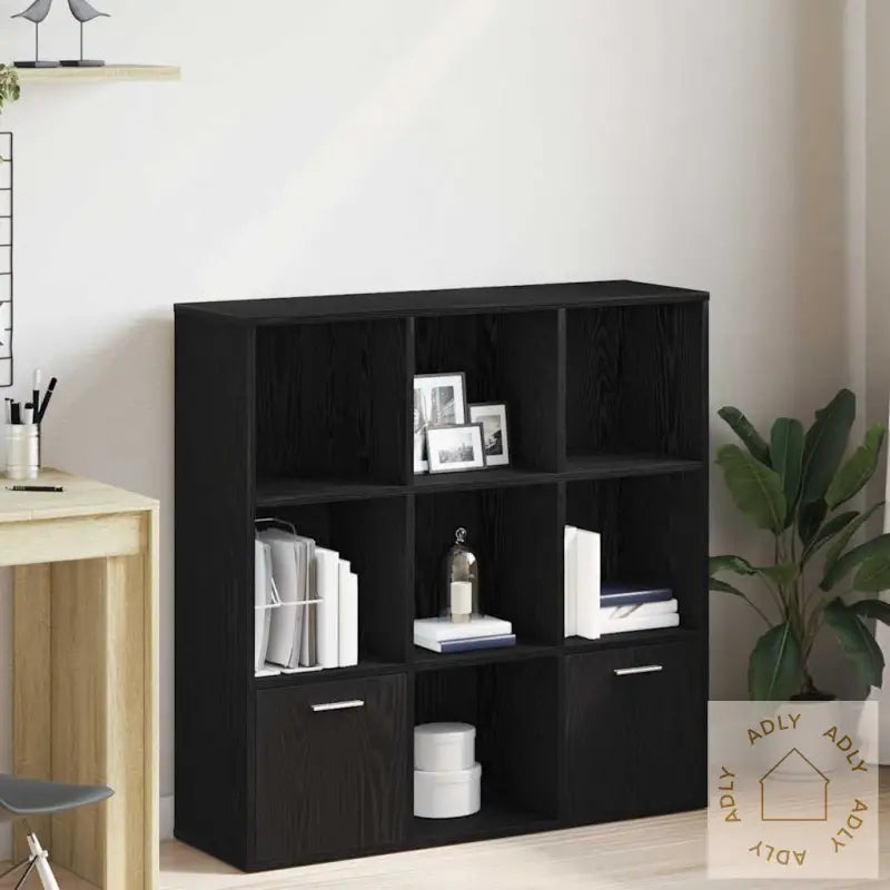 Bokhylle Svart Eik 98X29X97,5 Cm Konstruert Tre