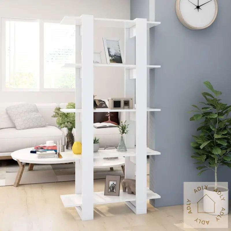 Bokhylle/Romdeler Hvit 80X30X160 Cm Konstruert Tre