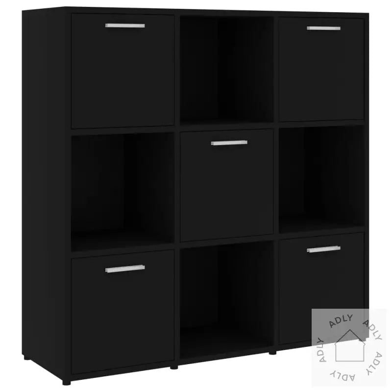 Bokhylle Svart 90X30X90 Cm Konstruert Tre