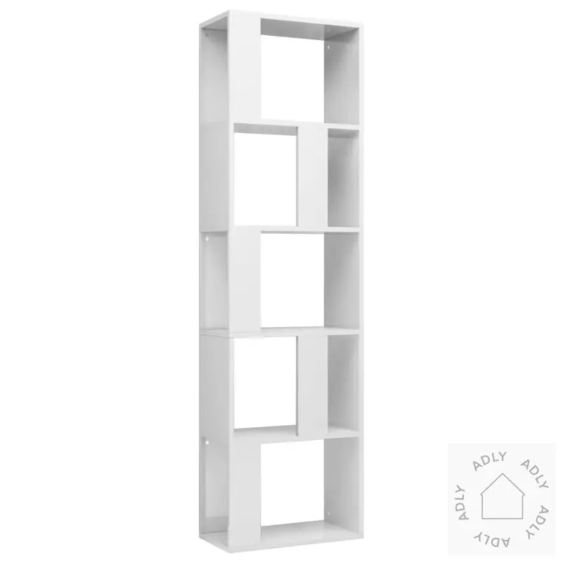 Bokhylle/Romdeler Høyglans Hvit 45X24X159 Cm Konstruert Tre