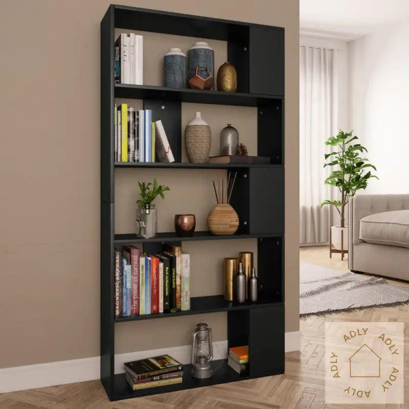 Bokhylle/Romdeler Svart 80X24X159 Cm Konstruert Tre