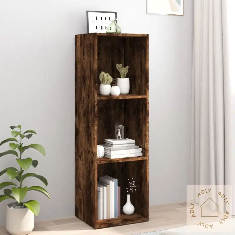 Bokhylle/Tv-Benk Røkt Eik 36X30X114 Cm Konstruert Tre