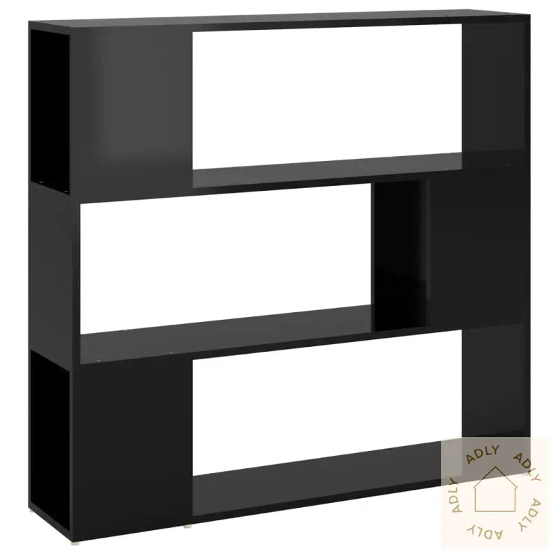Bokhylle/Romdeler Høyglans Svart 100X24X94 Cm Sponplate