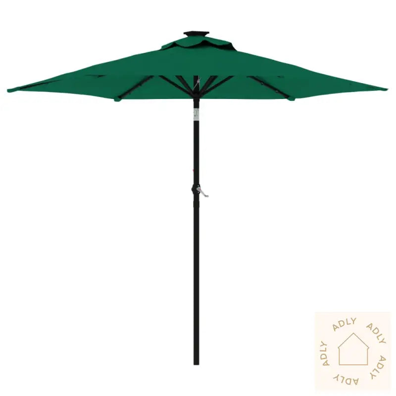 Hageparasoll Med Led Og Stålstang Grønn 225X225X212 Cm