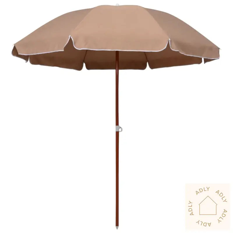 Hageparasoll Med Stålstang 240 Cm Gråbrun
