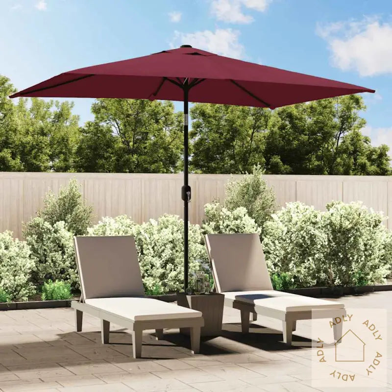 Parasoll Med Metallstang 300X200 Cm Vinrød