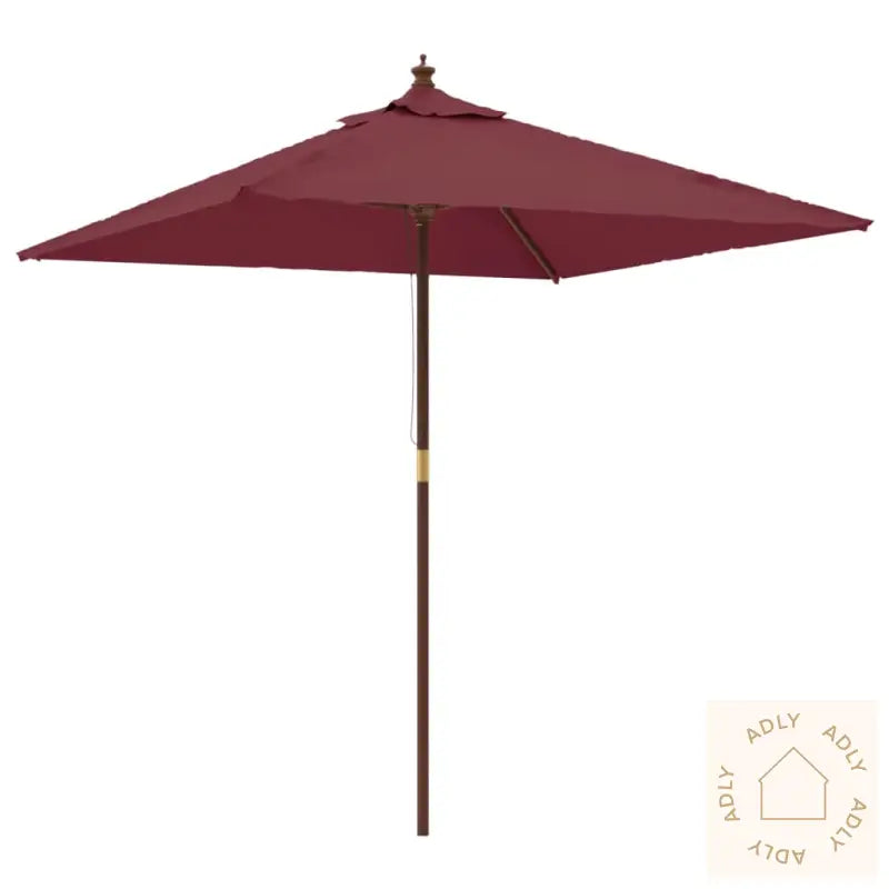 Hageparasoll Med Trestang Vinrød 198X198X231 Cm