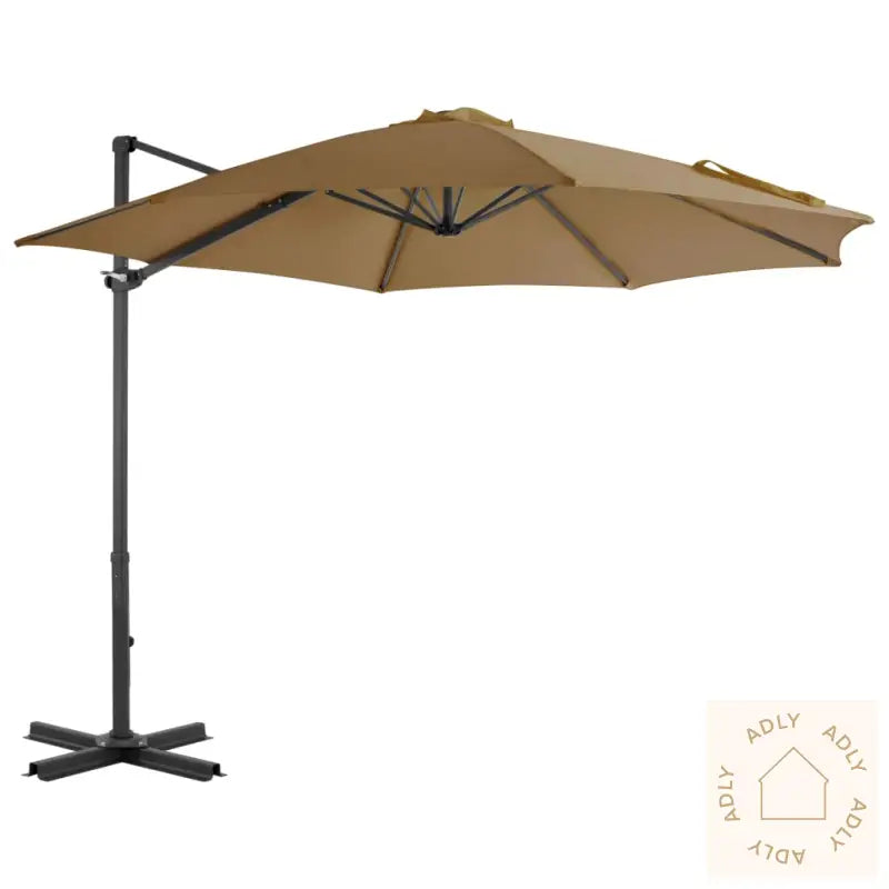 Hengende Hageparasoll Med Aluminiumsstang Gråbrun 300 Cm