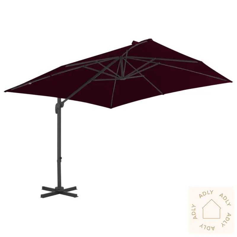 Hengende Hageparasoll Med Aluminiumsstang Vinrød 300X300 Cm