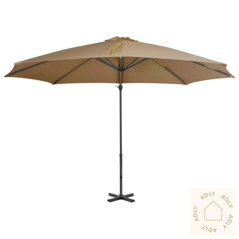 Hengende Hageparasoll Med Aluminiumsstang Gråbrun 300 Cm