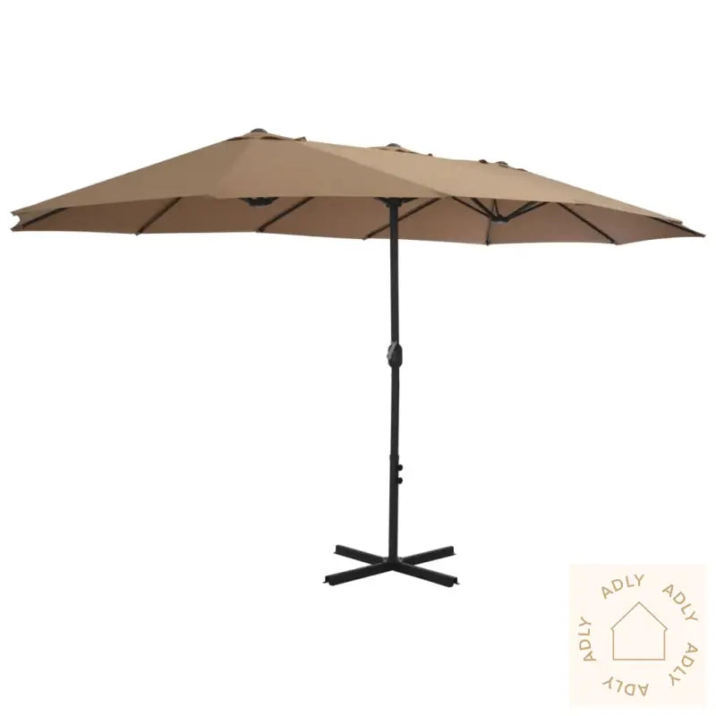 Parasol Med Aluminiumsstang 460X270 Cm Gråbrun