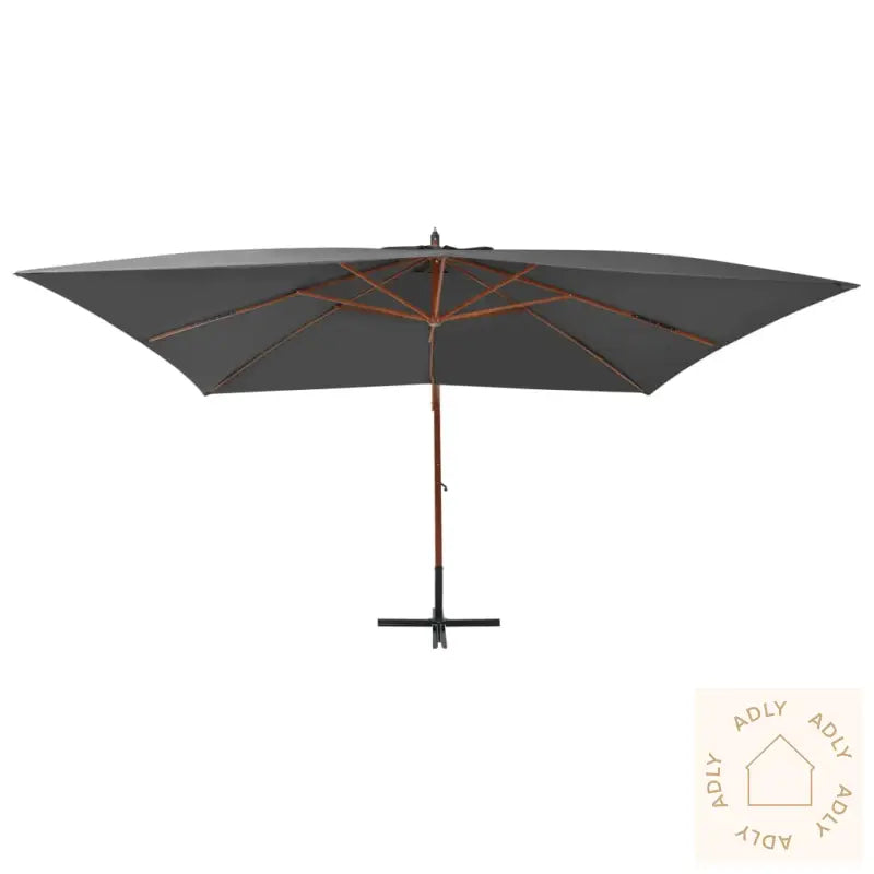 Hengende Hageparasoll Med Trestang 400X300 Cm Antrasitt